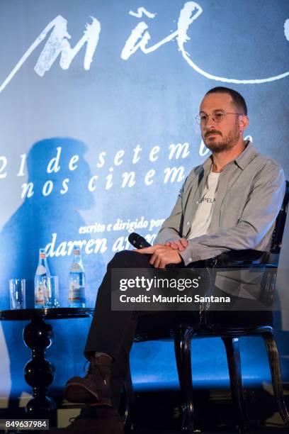 Director Darren Aronofsky attends the "mother!" photo call and press conference at Cinemark Eldorado on September 19, 2017 in Sao Paulo, Brazil.