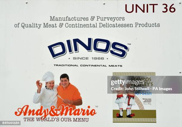 One of the Dinos & Sons food factory premises at the Millmead Industrial Estate in Tottenham, North east London that is under investigation for its...