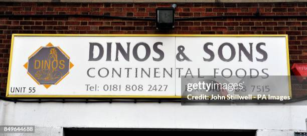 One of the Dinos & Sons food factory premises at the Millmead Industrial Estate in Tottenham, North east London that is under investigation for its...