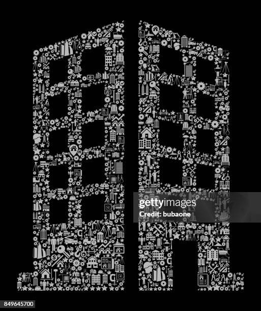 building construction industry vector icon pattern - construction worker tablet stock illustrations
