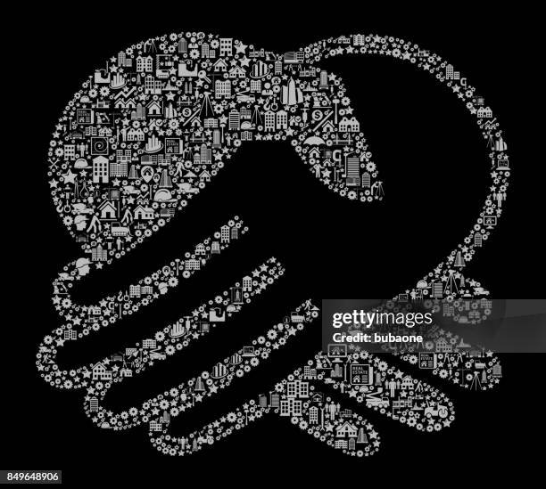 handshake construction industry vector icon pattern - hand holding sledge hammer stock illustrations