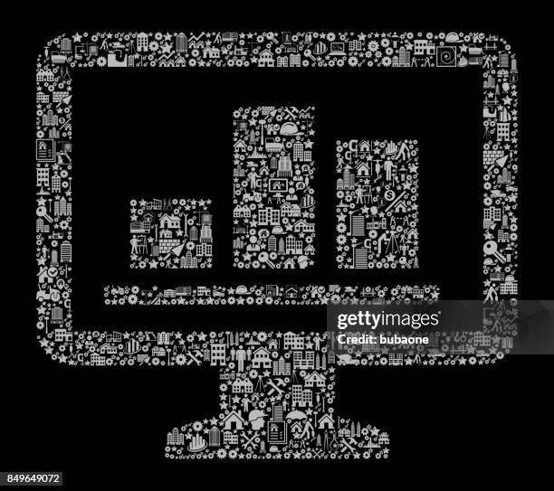 computer graphs construction industry vector icon pattern - contractor computer stock illustrations
