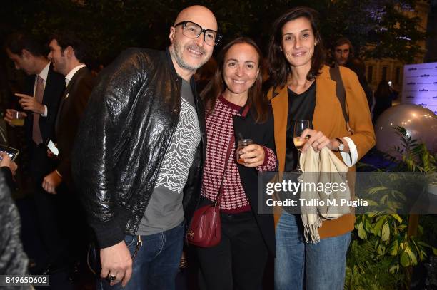 Saturnino, Camila Raznovich and guest attend the Lavazza Coffee Design Party on September 19, 2017 in Milan, Italy.