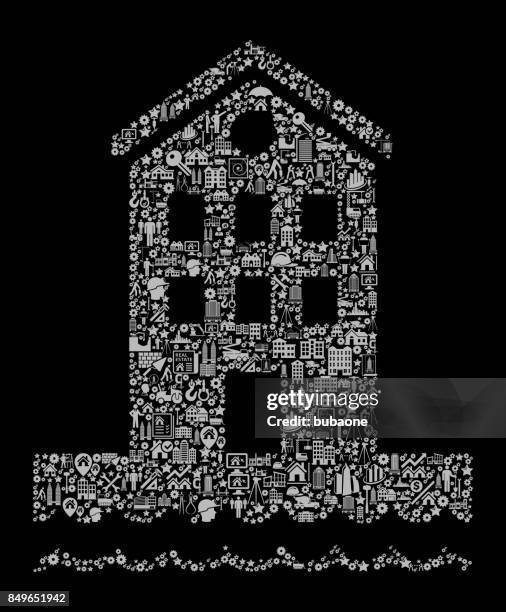 building near water construction industry vector icon pattern - construction worker tablet stock illustrations