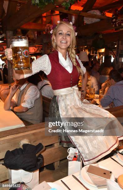 Kristina Bach during the 'Alpenherz' as part of the Oktoberfest 2017 at Kaefer Tent on September 19, 2017 in Munich, Germany.