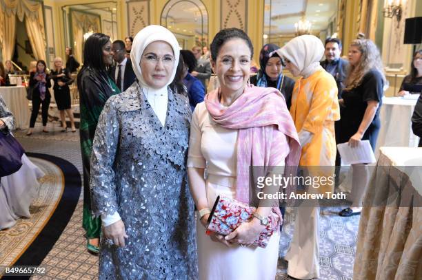 First Lady of Turkey Emine Erdogan attends Fashion 4 Development's 7th Annual First Ladies Luncheon at The Pierre Hotel on September 19, 2017 in New...