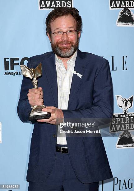 Director Thomas McCarthy poses in the press room after winning Best Director for "The Visitor" at the 24th Annual Film Independent's Spirit Awards...
