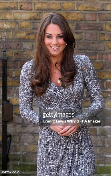 The Duchess of Cambridge arrives at addiction charity's Hope House treatment centre in Clapham, South London.