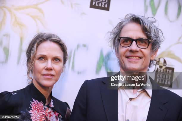 Britta Phillips and Dean Wareham attend the premiere of "Woodshock" at ArcLight Cinemas on September 18, 2017 in Hollywood, California.