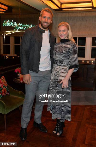 Chris Robshaw and Camilla Kerslake attend launch of 34 Mayfair's collaboration with Liberty London on September 19, 2017 in London, England.