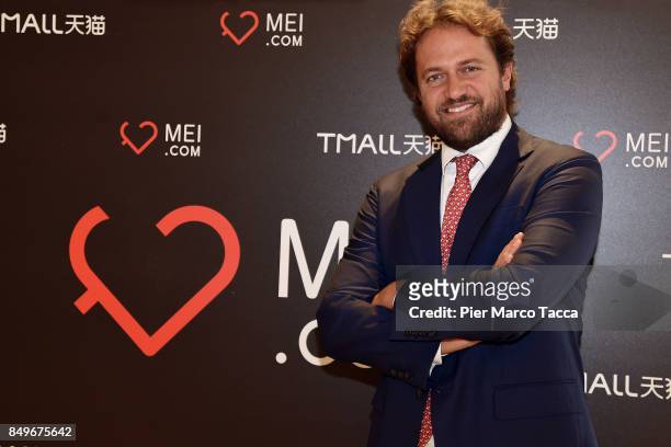 Mattia Mor Executive Director Europe of mei.com attends mei.com presentation at Palazzo Parigi on September 19, 2017 in Milan, Italy.The online...