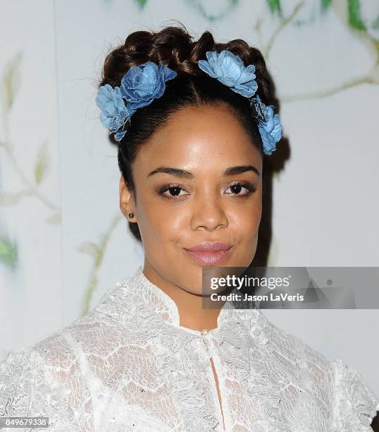 Actress Tessa Thompson attends the premiere of "Woodshock" at ArcLight Cinemas on September 18, 2017 in Hollywood, California.