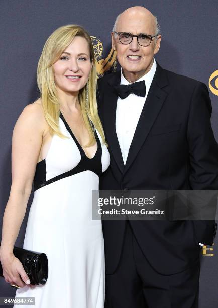 Kasia Ostlun, Jeffrey Tambor arrives at the 69th Annual Primetime Emmy Awards at Microsoft Theater on September 17, 2017 in Los Angeles, California.
