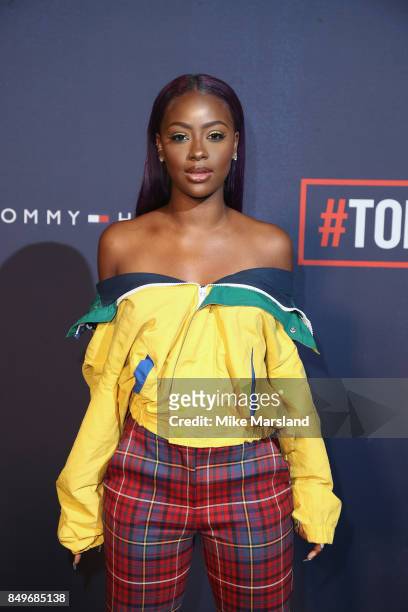 Justine Skye attends the Tommy Hilfiger TOMMYNOW Fall 2017 Show during London Fashion Week September 2017 at the Roundhouse on September 19, 2017 in...
