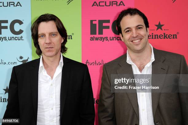 Director James Marsh and producer Simon Chinn, winners of the the Best Documentary award for "Man On A Wire" arrive at the 24th Annual Film...