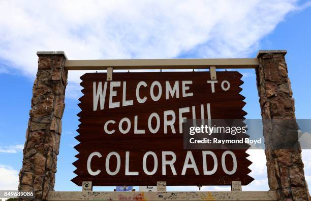 Welcome To Colorful Colorado' signage along Interstate 70 East in Colorado on September 12, 2017.