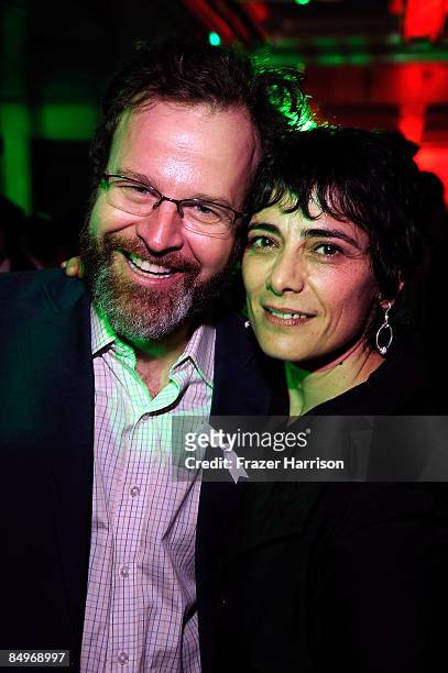 Director Tom McCarthy and actress Hiam Abbas at the 24th Annual Film Independent's Spirit Awards celebration on February 21, 2009 in Santa Monica,...
