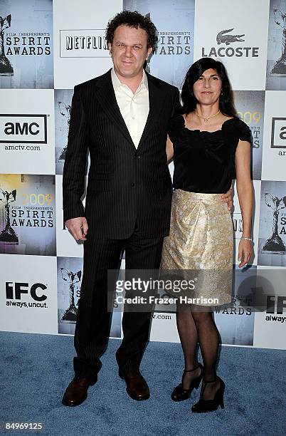 Actor John C. Reilly and wife Alison Dickey arrive at the 24th Annual Film Independent's Spirit Awards held at Santa Monica Beach on February 21,...