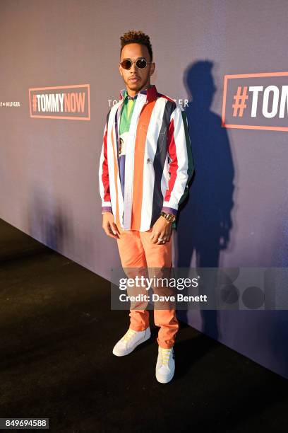 Lewis Hamilton attends the Tommy Hilfiger TOMMYNOW Fall 2017 Show during London Fashion Week September 2017 at The Roundhouse on September 19, 2017...