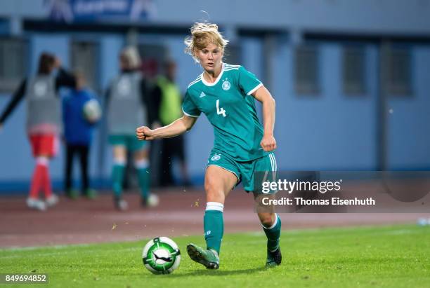 Leonie Maier of Germany in action during the 2019 FIFA Women's World Championship Qualifier match between Czech Republic Women's and Germany Women's...