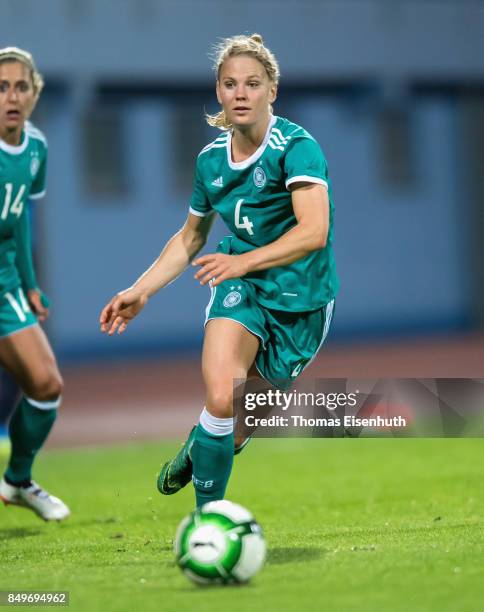 Leonie Maier of Germany in action during the 2019 FIFA Women's World Championship Qualifier match between Czech Republic Women's and Germany Women's...