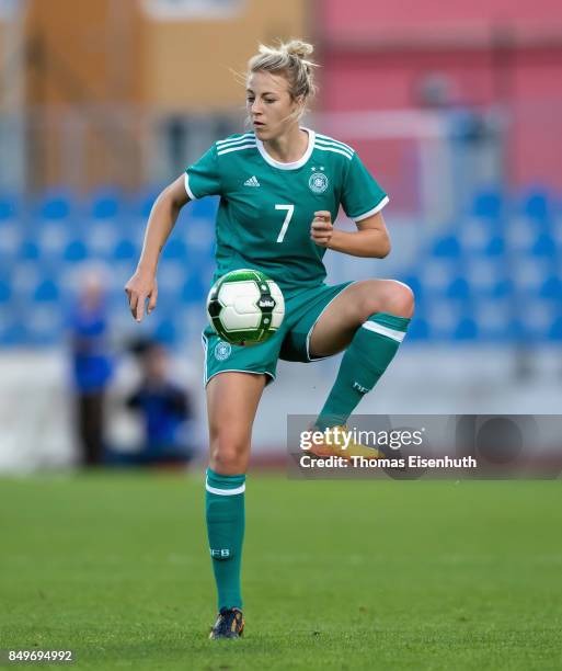 Carolin Simon of Germany in action during the 2019 FIFA Women's World Championship Qualifier match between Czech Republic Women's and Germany Women's...
