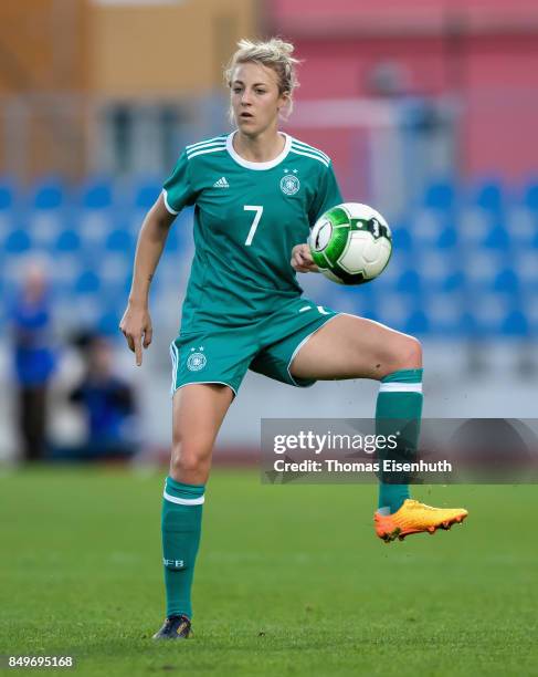 Carolin Simon of Germany in action during the 2019 FIFA Women's World Championship Qualifier match between Czech Republic Women's and Germany Women's...