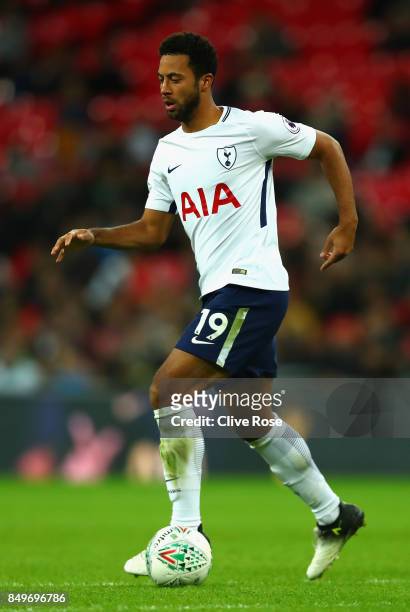 Mousa Dembele of Tottenham Hotspur in action during the Carabao Cup Third Round match between Tottenham Hotspur and Barnsley at Wembley Stadium on...