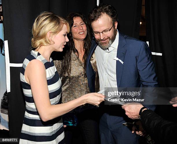 Actress Michelle Williams and director Tom McCarthy pose in the Trophy Room at Film Independent's 2009 Independent Spirit Awards held at the Santa...