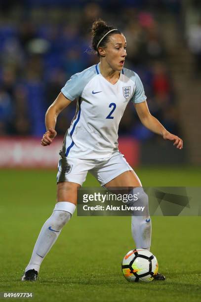 Lucy Bronze of England during the FIFA Women's World Cup Qualifier between England and Russia at Prenton Park on September 19, 2017 in Birkenhead,...