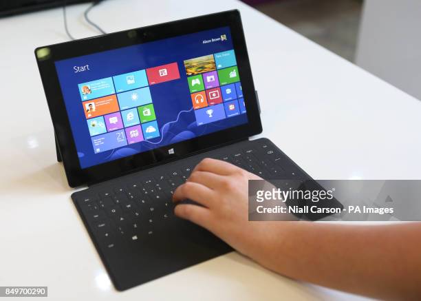 Stock picture of a tablet running the Windows 8 operating system pictured at Microsoft Ireland headquarters in Dublin.