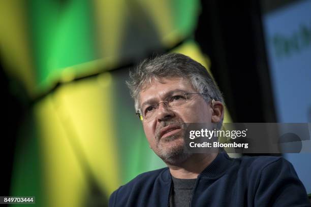 John Giannandrea, senior vice president of engineering at Google Inc., speaks during the TechCrunch Disrupt 2017 in San Francisco, California, U.S.,...