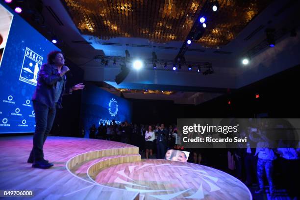 Singer Carlos Vives performs at The 2017 Concordia Annual Summit at Grand Hyatt New York on September 19, 2017 in New York City.