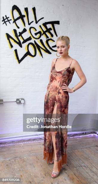 Alexandra Long attends the showcase of the Alexandra Long SS18 collection at Enver House on September 19, 2017 in London, England.