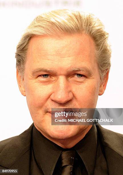 Irish singer and composer Johnny Logan poses during the awarding ceremony of the Echo music awards in Berlin on February 21, 2009 in Berlin. The...