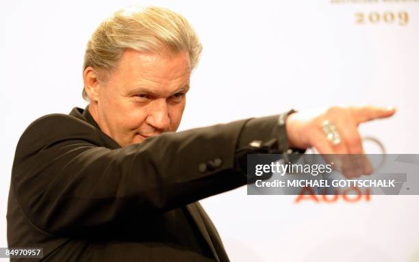 Irish singer and composer Johnny Logan poses during the awarding ceremony of the Echo music awards in Berlin on February 21, 2009 in Berlin. The...