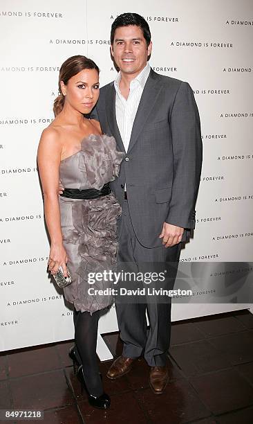 Fashion designer Monique Lhuillier and husband Tom Bugbee attend a private pre-Oscar dinner celebrating Diamonds In Africa hosted by Julianne Moore...