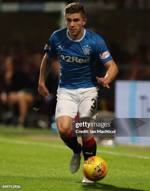 Declan John of Rangers is seen in action during the Betfred League Cup Quarter Final at Firhill Stadium on September 19, 2017 in Glasgow, Scotland.