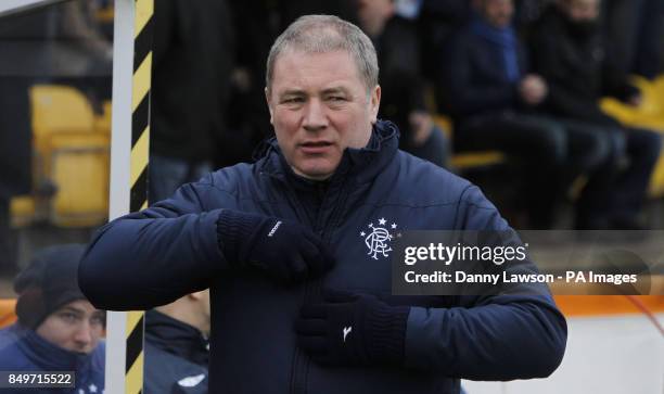 Rangers Manager Ally McCoist during the IRN-BRU Scottish Third Division match at Shielfield Park, Berwick.