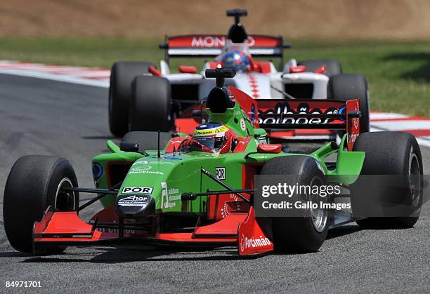 Filipe Albuquerque of Portugal during the A1 GP Sprint Race held at Kyalami race track on February 22, 2009 in Kyalami, South Africa.