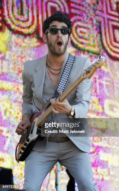 David Macklovitch of the band Chromeo performs on stage during the Good Vibrations Festival 2009 on Harrison Island on February 22, 2009 in Perth,...