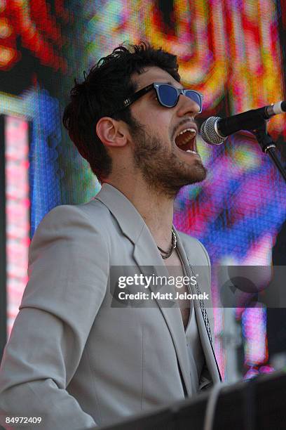 David Macklovitch of the band Chromeo performs on stage during the Good Vibrations Festival 2009 on Harrison Island on February 22, 2009 in Perth,...