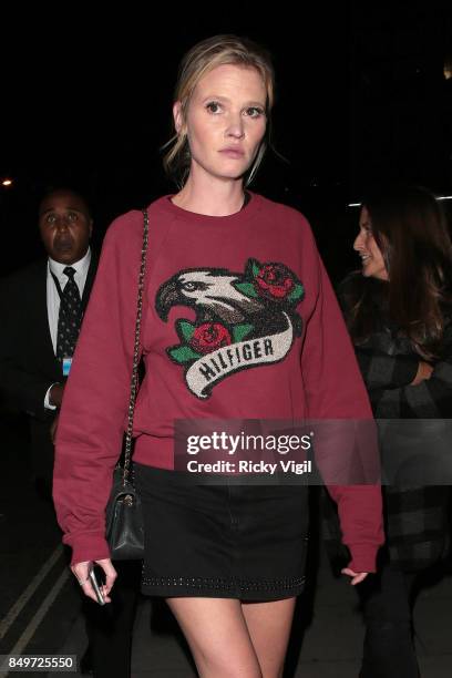 Lara Stone seen at Tommy Hilfiger - 'Tommy x Gigi' catwalk show at Roundhouse during London Fashion Week September 2017 on September 19, 2017 in...