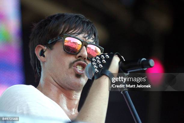 Sam Sparro performs on stage during the Good Vibrations Festival 2009 on Harrison Island on February 22, 2009 in Perth, Australia.