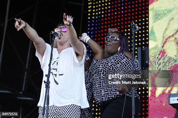 Sam Sparro performs on stage during the Good Vibrations Festival 2009 on Harrison Island on February 22, 2009 in Perth, Australia.