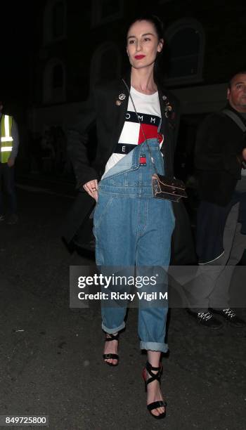 Erin O'Connor seen at Tommy Hilfiger - 'Tommy x Gigi' catwalk show at Roundhouse during London Fashion Week September 2017 on September 19, 2017 in...