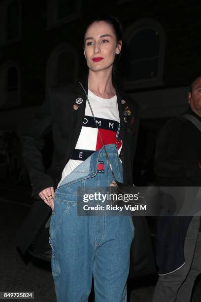 Erin O'Connor seen at Tommy Hilfiger - 'Tommy x Gigi' catwalk show at Roundhouse during London Fashion Week September 2017 on September 19, 2017 in...