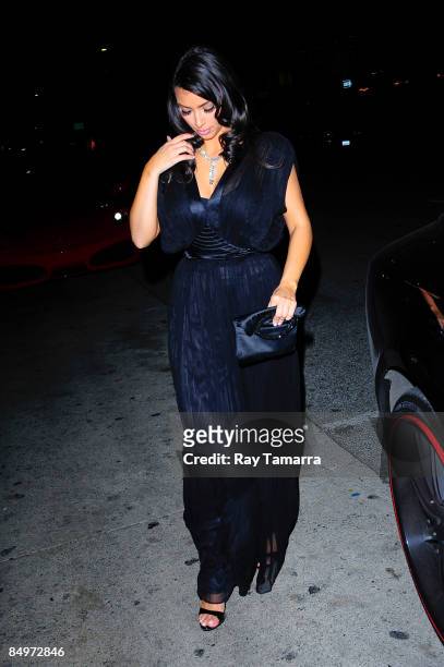 Television personality Kim Kardashian arrives at Mr. Chow on February 21, 2009 in Beverly Hills, California.
