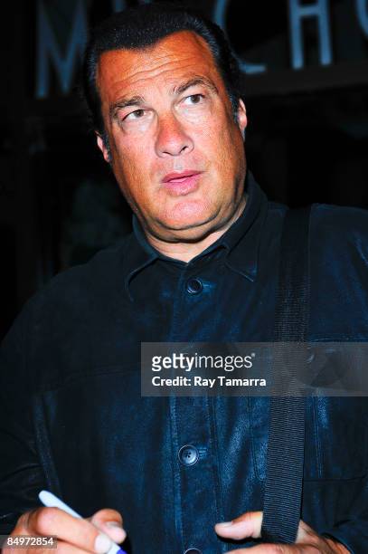 Actor Steven Segal arrives at Mr. Chow on February 21, 2009 in Beverly Hills, California.