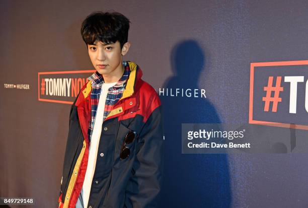 Park Chanyeol attends the Tommy Hilfiger TOMMYNOW Fall 2017 Show during London Fashion Week September 2017 at The Roundhouse on September 19, 2017 in...